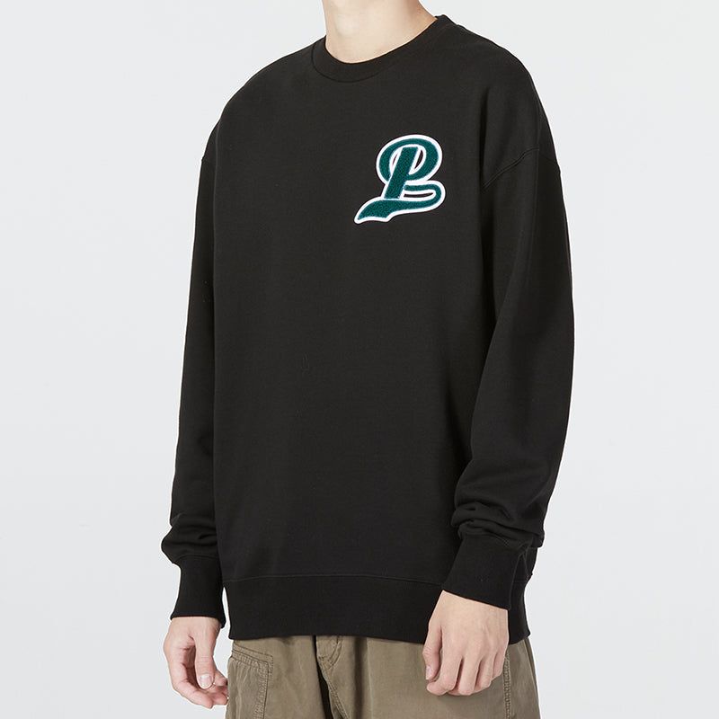 Puma Team Crew Logo Sweatshirt 'Black Green' 539268-01 sold by KicksCrew product image thumbnail 3