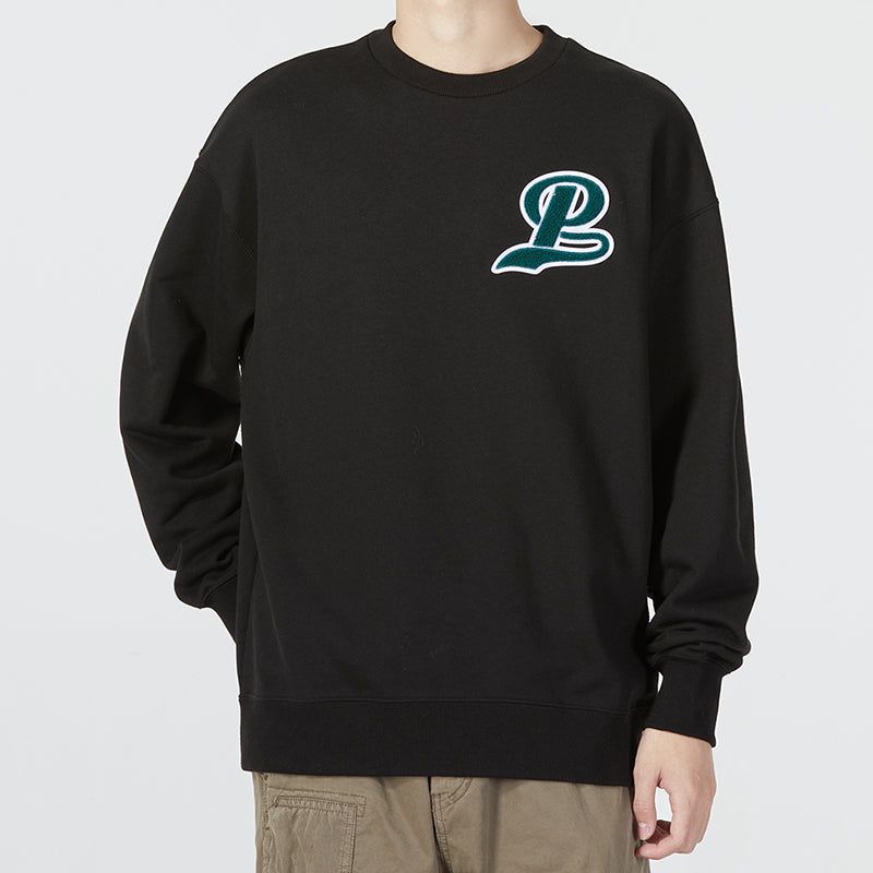 Puma Team Crew Logo Sweatshirt 'Black Green' 539268-01 sold by KicksCrew product image thumbnail 4