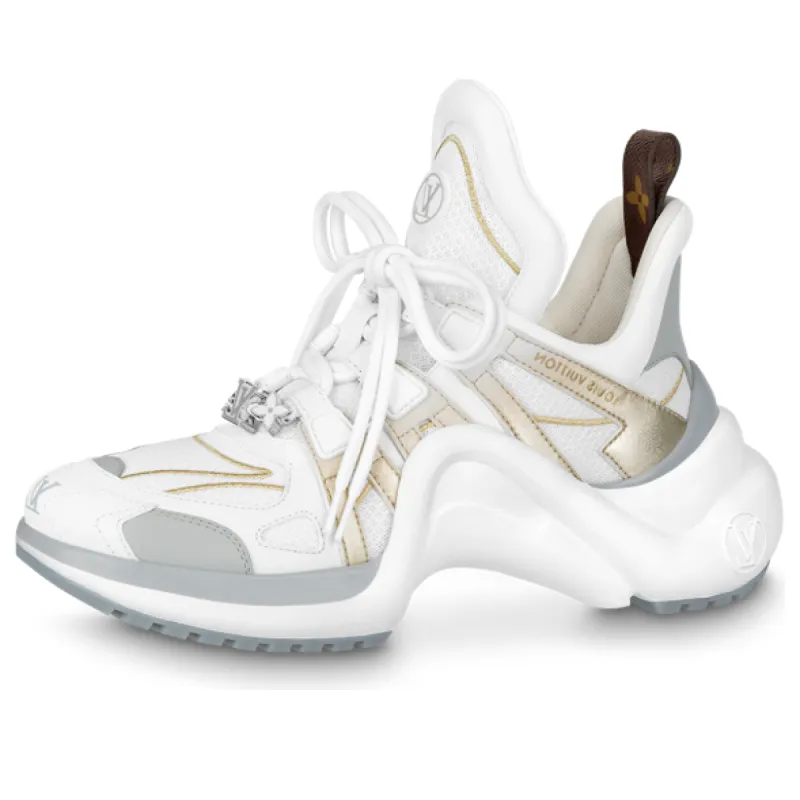 (WMNS) LOUIS VUITTON Archlight 1.0 Sneakers 'White with Gold Silver' 1AAVXU sold by KicksCrew