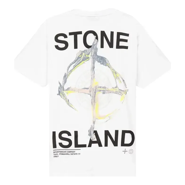 STONE ISLAND Marble Three T-shirt 'White' 74152NS85-V0001 sold by KicksCrew product image thumbnail 2