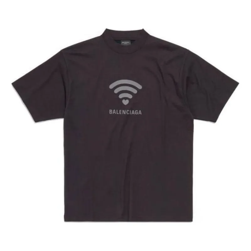 (WMNS) Balenciaga Lo_ve T-shirt 'Black Grey' 764235TQVK21576 sold by KicksCrew