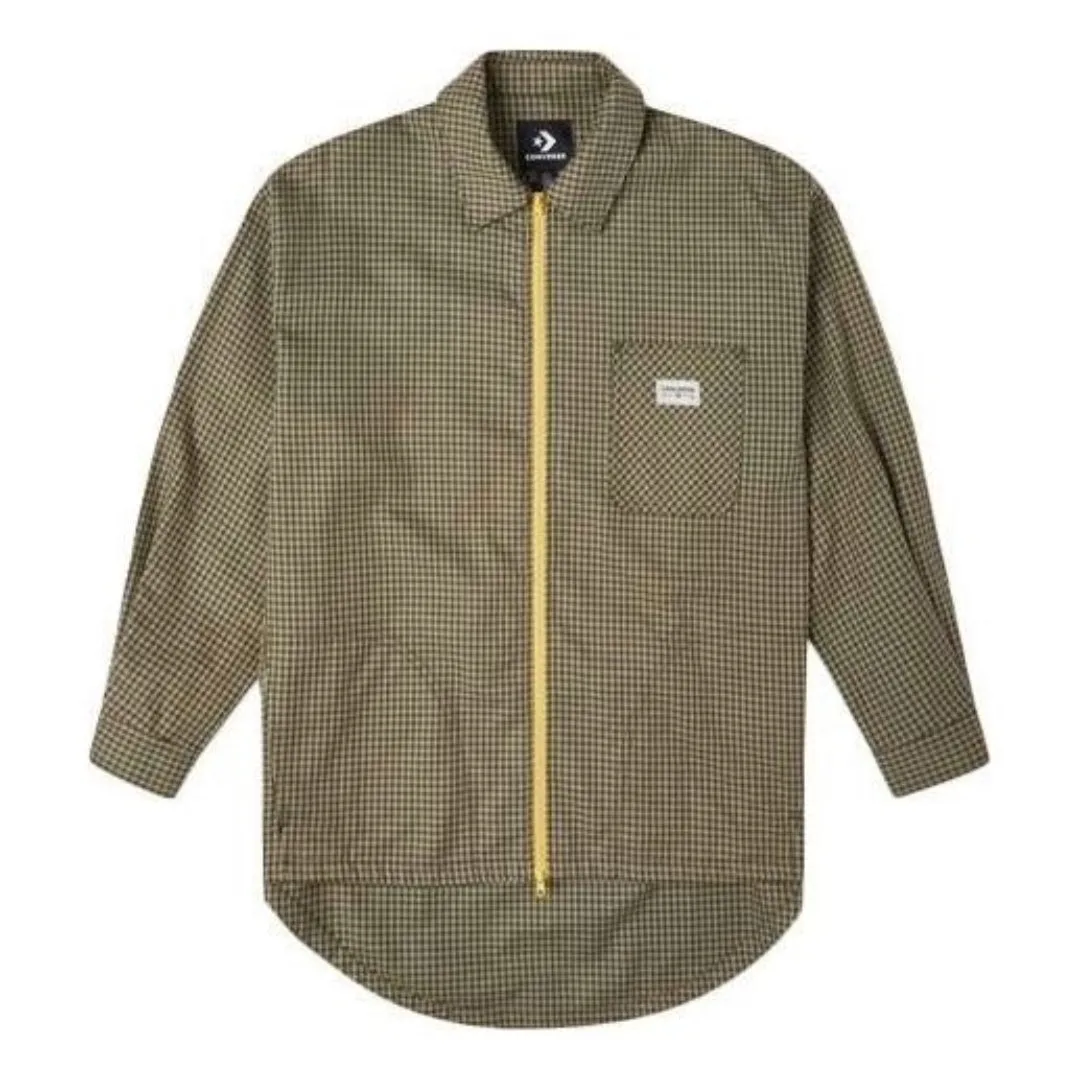 (WMNS) Converse Pocket Oversized Woven Shirt 'Olive Green' 10022551-A01 sold by KicksCrew