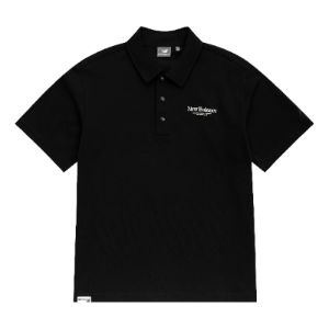 New Balance Logo Polo Tee 'Black White' 5FD24193-BK sold by KicksCrew