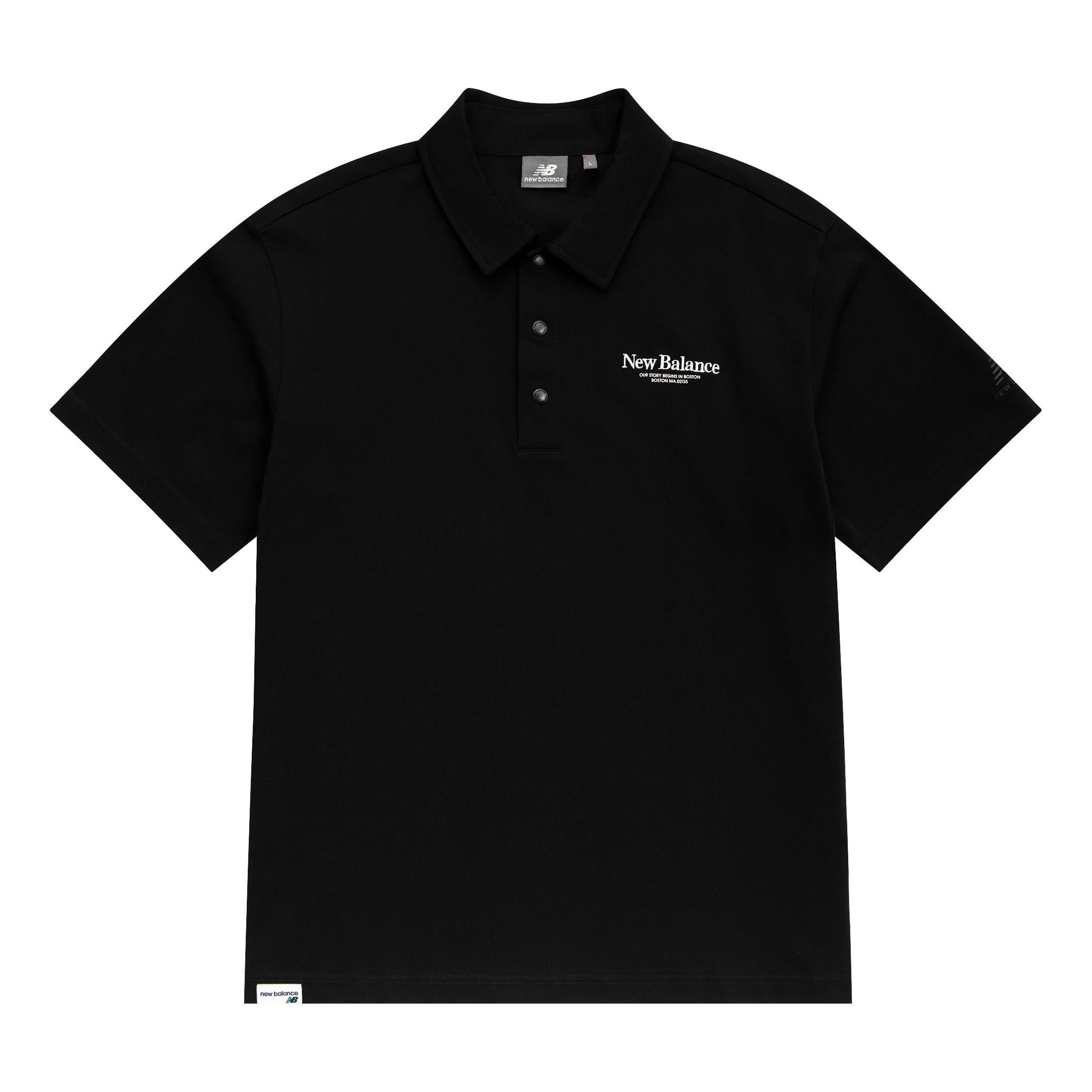 New Balance Logo Polo Tee 'Black White' 5FD24193-BK sold by KicksCrew product image thumbnail 2