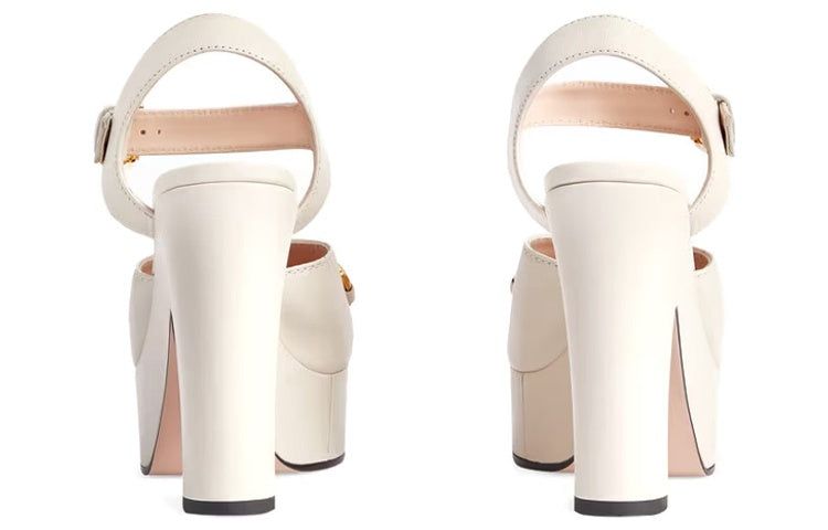 (WMNS) Gucci Ankle-Strapped Platform Sandals with Horsebit 'White' 674776-BKO00-9049 sold by KicksCrew product image thumbnail 4