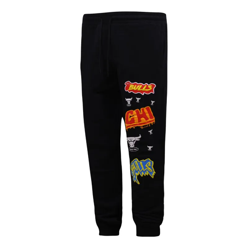 Mitchell & Ness x NBA Slap Sticker Pants 'Chicago Bulls' PSWP4773-CBUYYPPPBLCK sold by KicksCrew