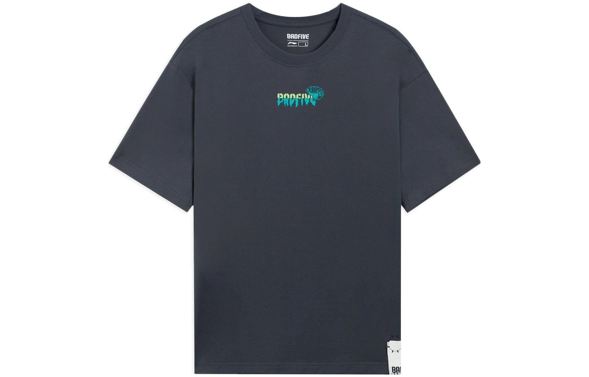 Li-Ning BadFive Joker Graphic Loose Fit T-shirt 'Dark Grey' AHSS423-4 sold by KicksCrew product image thumbnail 2
