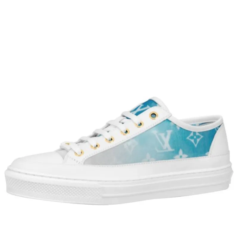(WMNS) LOUIS VUITTON Stellar Sneakers 'White with Fading Blue Monogram' 1A8SXQ sold by KicksCrew