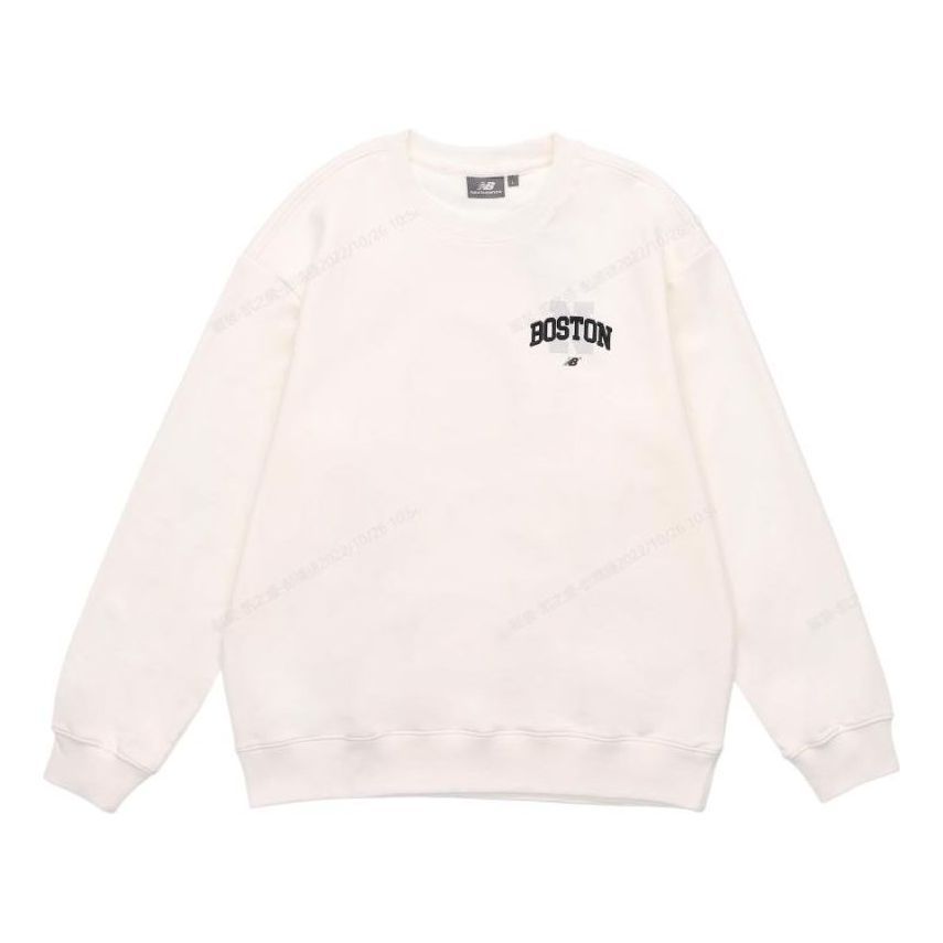 New Balance Logo Sweatshirt 'White' 5CC44343-IV sold by KicksCrew