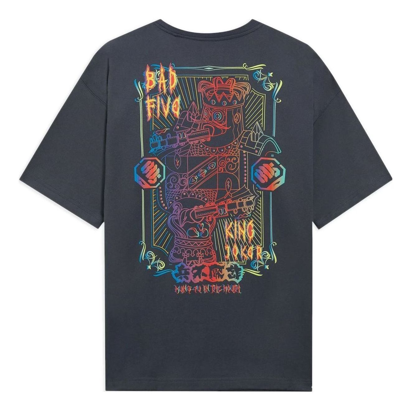 Li-Ning BadFive Joker Graphic Loose Fit T-shirt 'Dark Grey' AHSS423-4 sold by KicksCrew