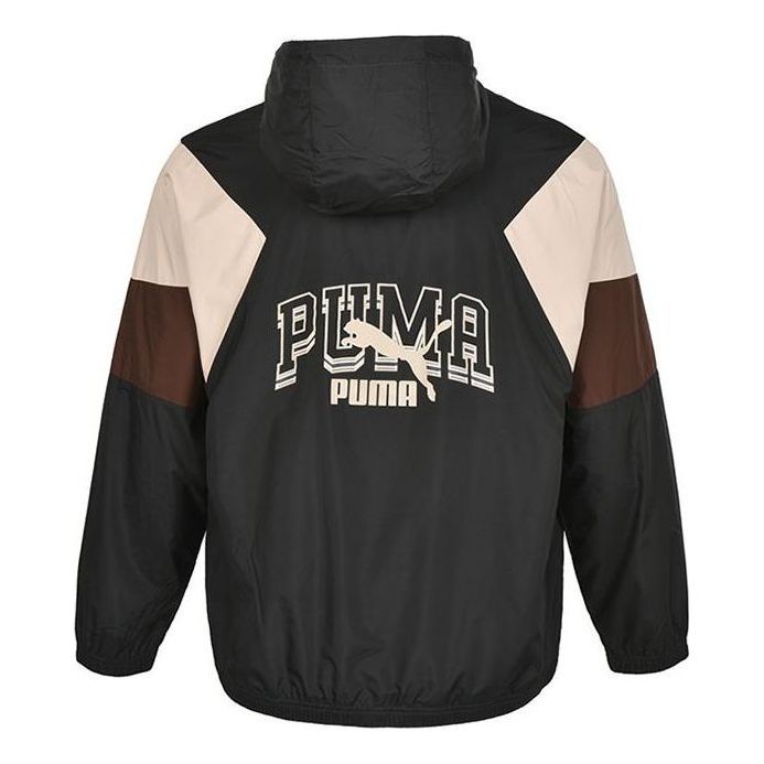 Puma Colorblock Logo Hoodie Jacket 'Black' 538603-01 sold by KicksCrew