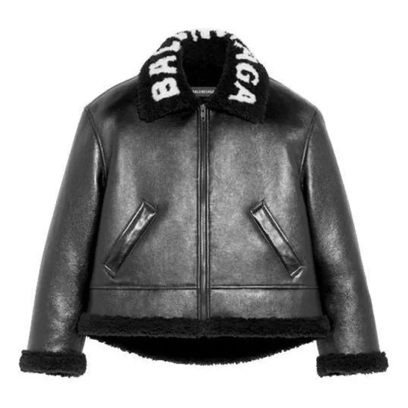 Balenciaga Cocoon Leather Aviator Jacket 'Black' 646456TKS311069 sold by KicksCrew