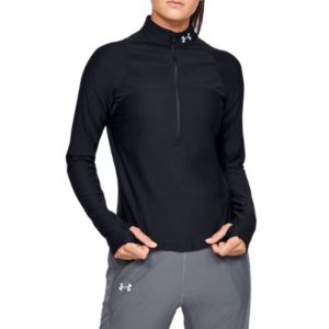 (WMNS) Under Armour Qualifier Hybrid 1/2 Zip Jacket 'Black' 1326512-001 sold by KicksCrew