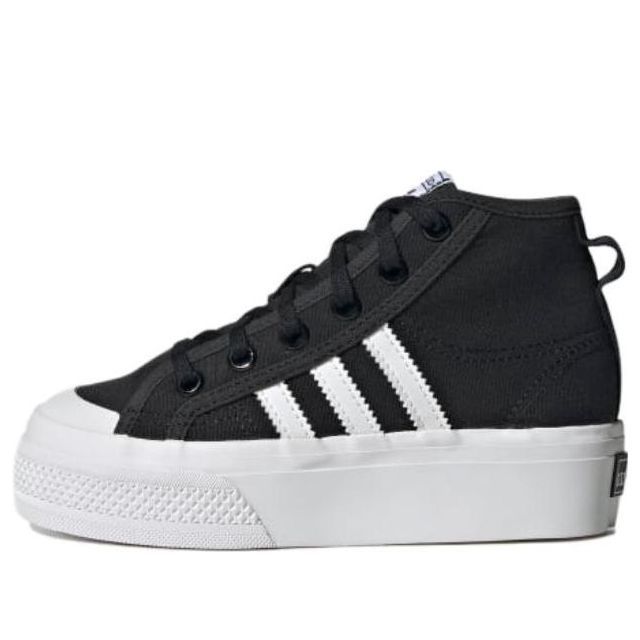 (GS) adidas originals Nizza Platform Mid 'Black Black' GY9955 sold by KicksCrew