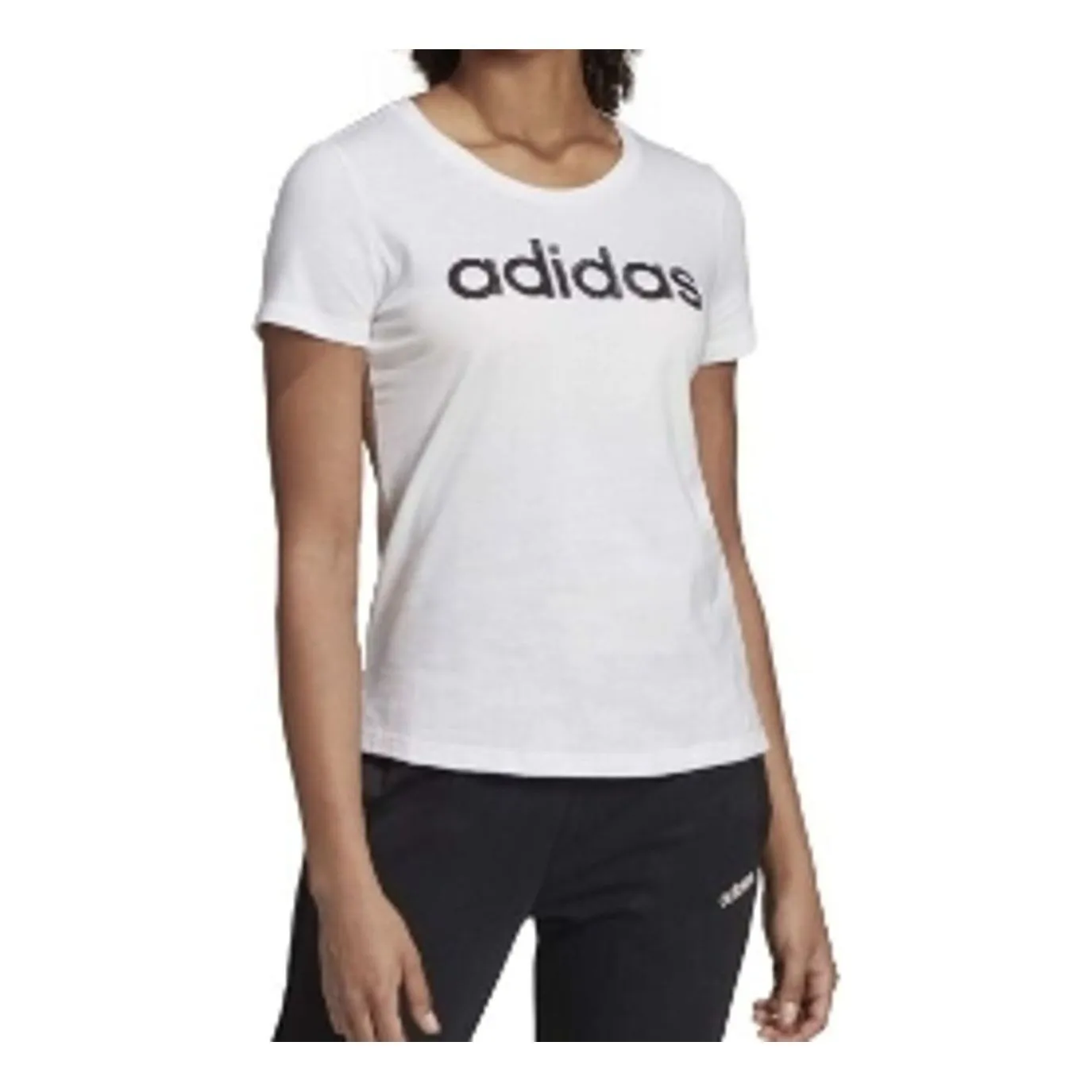 (WMNS) adidas Brush Effect Logo Graphic T-Shirt 'White Black' EI4559 sold by KicksCrew product image thumbnail 3