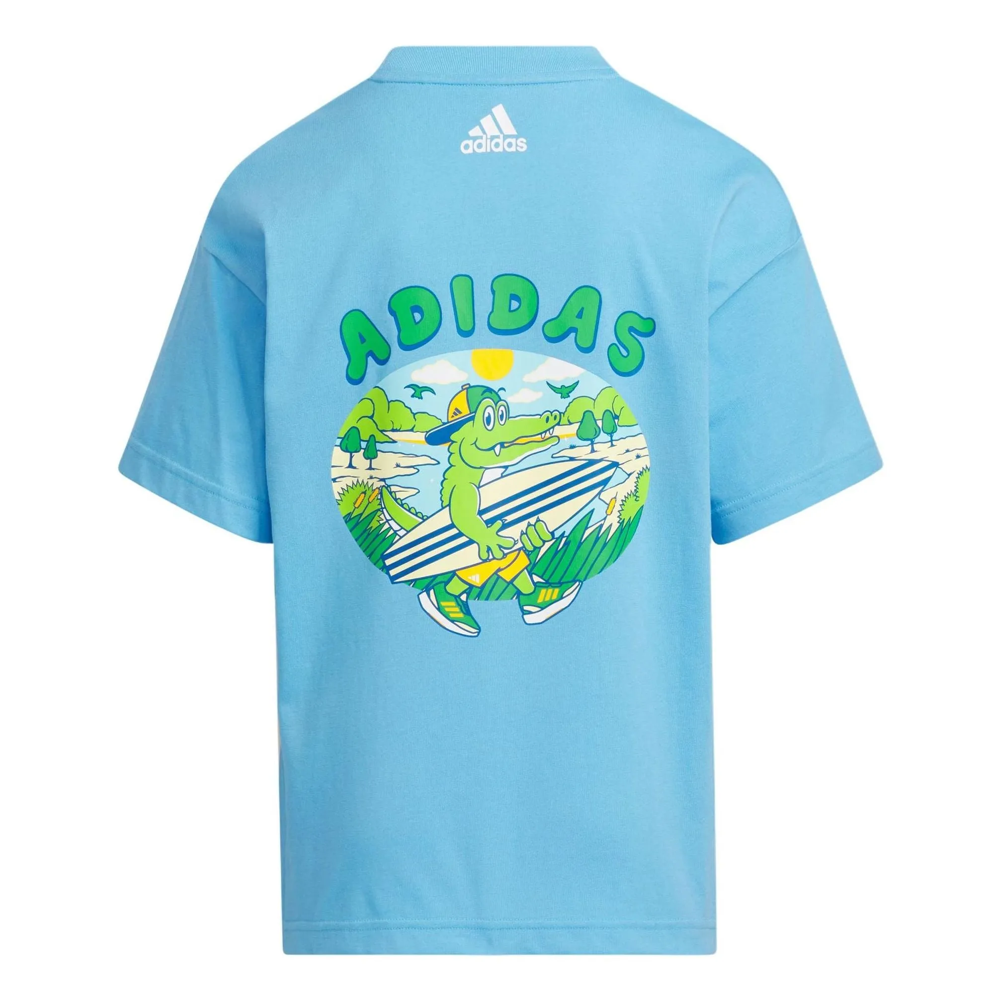 (GS) adidas x Pemslou Ap Cotton T-Shirt 'Blue Green' JF3859 sold by KicksCrew product image thumbnail 2