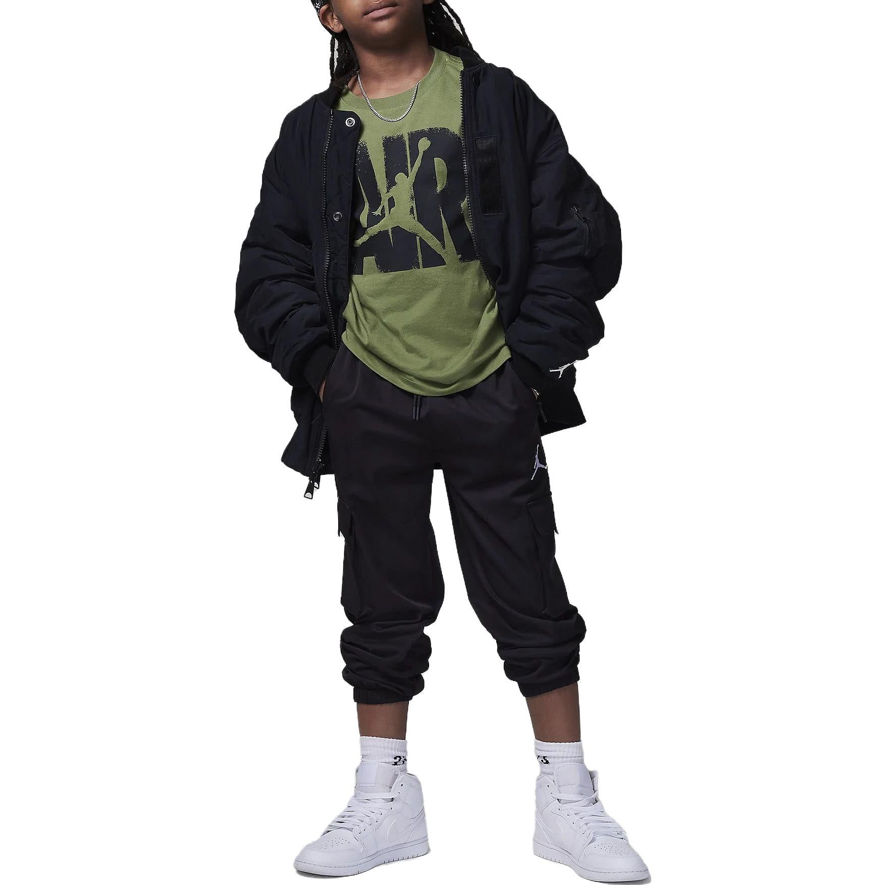 (GS) Air Jordan Air Out T-Shirt 'Light Olive' 95C815-EF9 sold by KicksCrew product image thumbnail 3