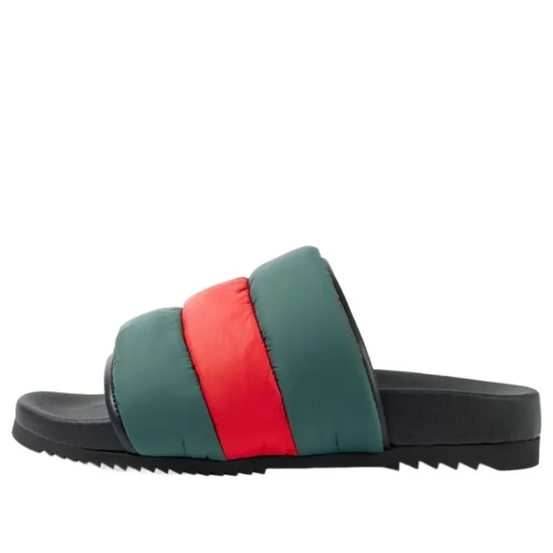(WMNS) Gucci Padded Web Slide Sandals 'Green and Red Nylon' 700320-UFR30-3060 sold by KicksCrew