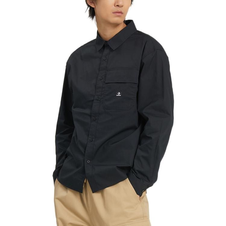 Converse Woven Long Sleeve Button Down Shirt 'Black' 10023803-A01 sold by KicksCrew product image thumbnail 4