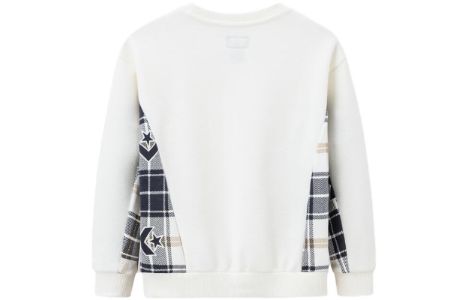 (GS) Converse Casual Crew Sweater 'White Black' CV2342061GS-001 sold by KicksCrew