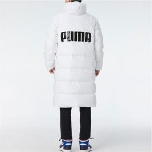 Puma Long Oversized Down Jacket 'White Black' 585403-02 sold by KicksCrew