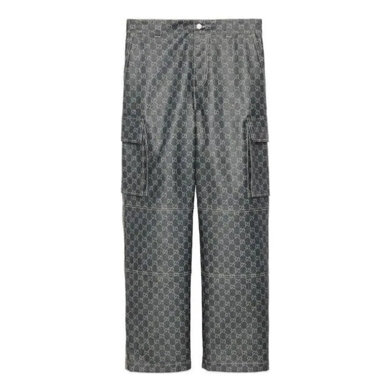 Gucci GG Denim Jacquard Trouser 'Dark Blue Ivory' 771522-XDCTA-4390 sold by KicksCrew