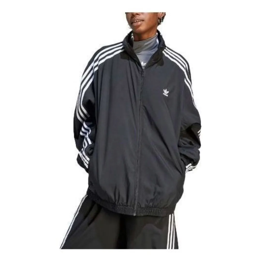 adidas Original Adilenium Oversize Track Top Asia Sizing 'Black Whtie' IV9339 sold by KicksCrew product image thumbnail 2