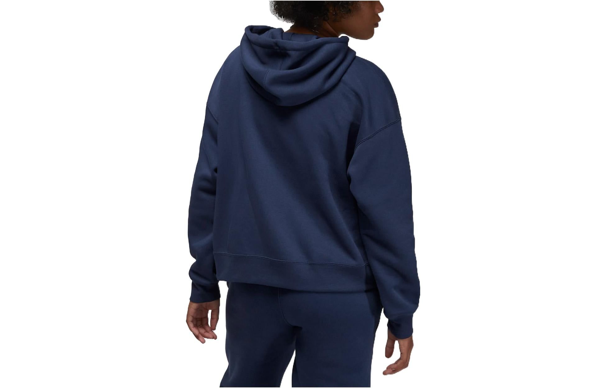 (WMNS) Air Jordan Logo Fleece Hoodie 'Navy' DQ4459-410 sold by KicksCrew product image thumbnail 2