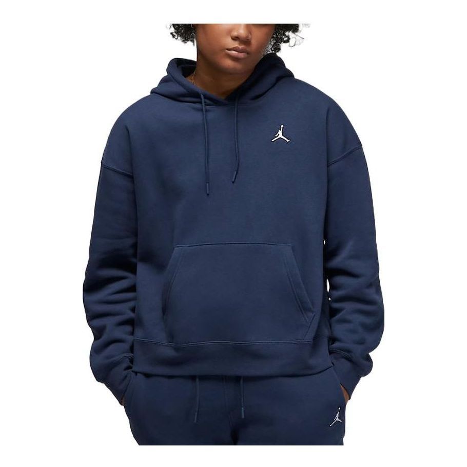 (WMNS) Air Jordan Logo Fleece Hoodie 'Navy' DQ4459-410 sold by KicksCrew
