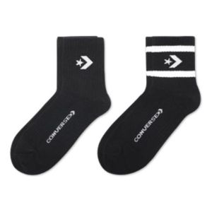 Converse Core Twin Pack Mid-Crew Quarter Socks 'Black' 10021594-A02 sold by KicksCrew