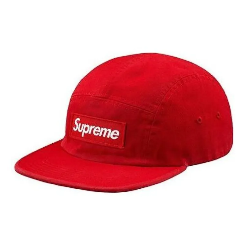Supreme FW18 Washed Chino Twill Camp Cap 'Red' SUP-FW18-173 sold by KicksCrew