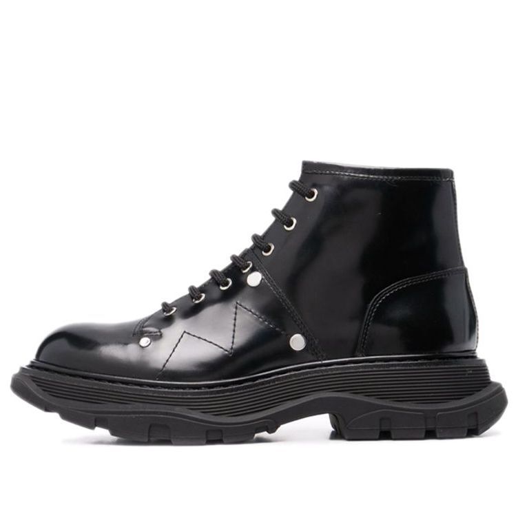 Alexander McQueen Ankle Leather Boot 'Black' 595469WHZ811081 sold by KicksCrew