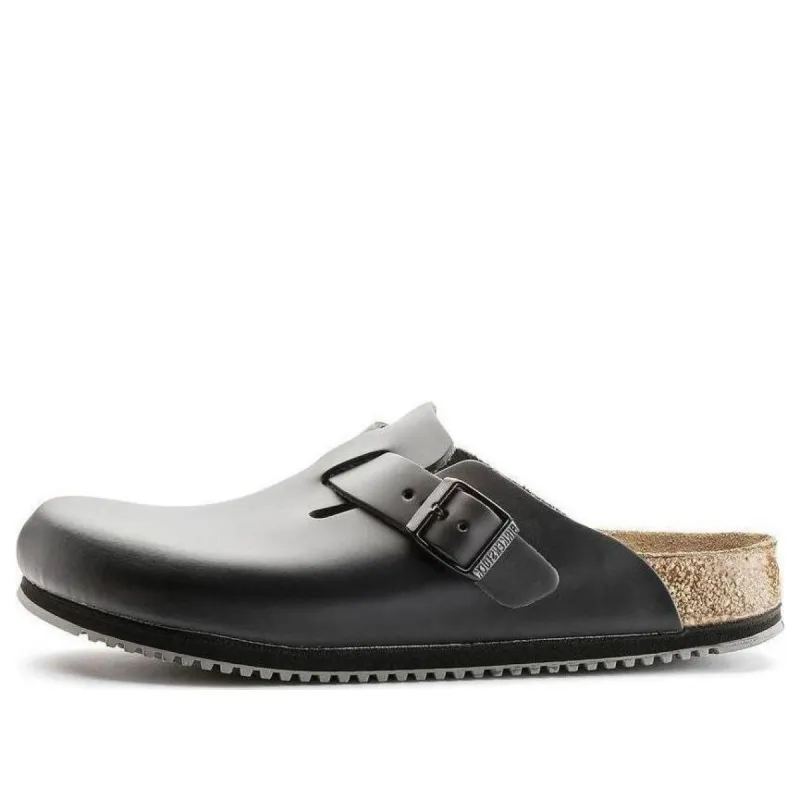 Birkenstock Boston Super Grip Natural Leather 'Black' 0060196 sold by KicksCrew