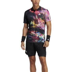 adidas Melbourne Tennis HEAT.RDY FreeLift Polo Shirt 'Black Multicolor' HT7215 sold by KicksCrew