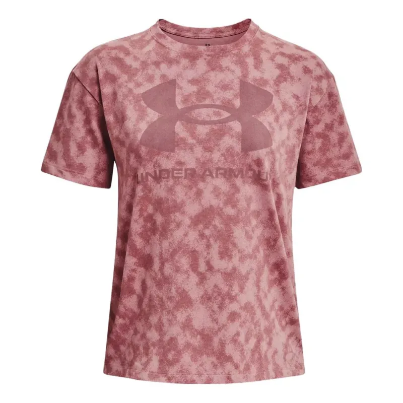 (WMNS) Under Armour Big Logo Heavyweight T-shirt 'Pink' 1376742-697 sold by KicksCrew