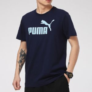 Puma Essentials Logo T-Shirt 'Navy Blue' 588011-06 sold by KicksCrew