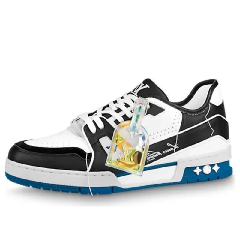 LOUIS VUITTON LV Trainers Black Blue WHite' 1A8Q7L sold by KicksCrew