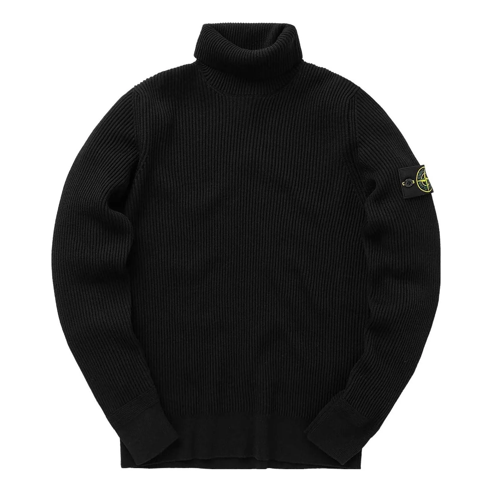 STONE ISLAND Logo Patch Turtleneck Sweater 'Black' 7915552C2-A0029 sold by KicksCrew