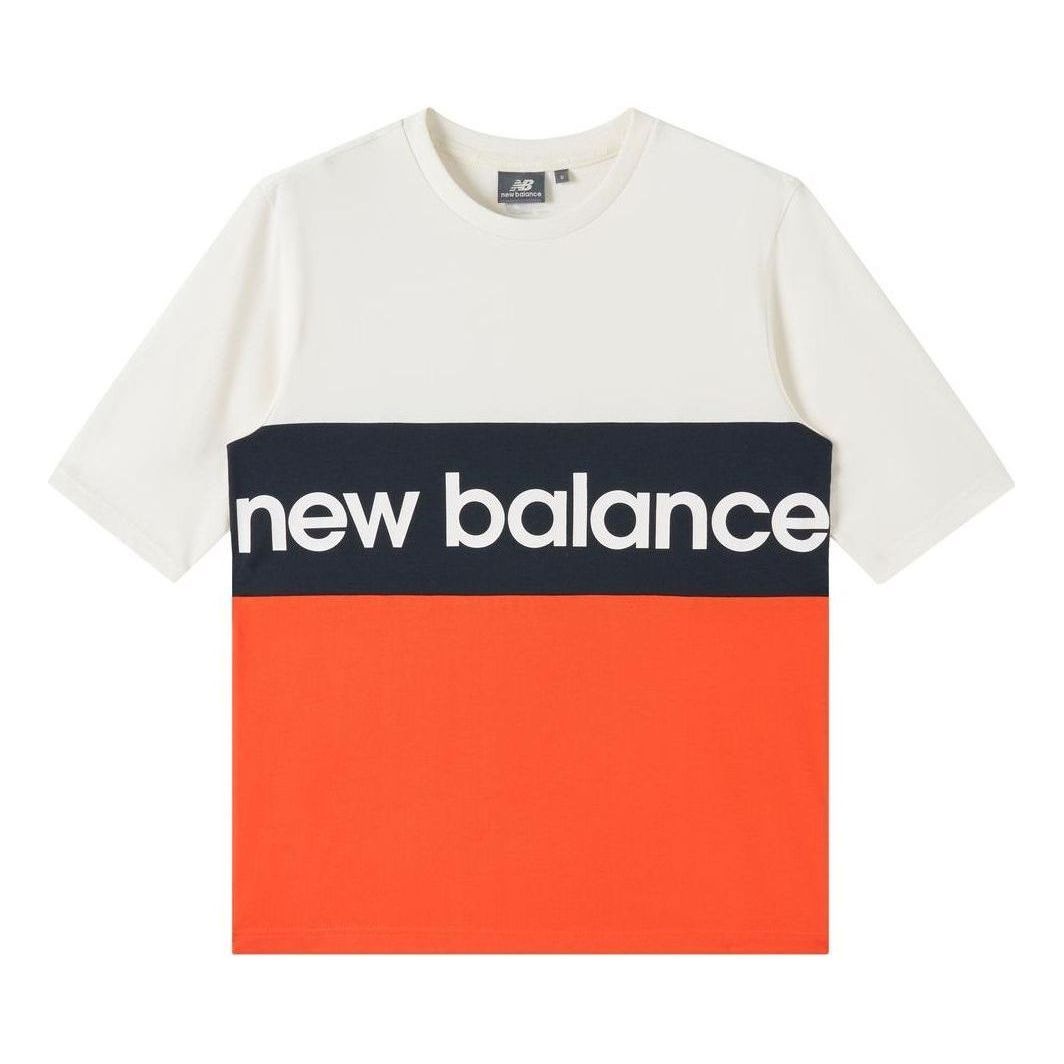 New Balance Logo Printed Colorblock Tee 'White Orange Black' NE92S023-IV sold by KicksCrew