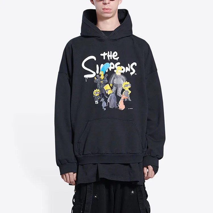 Balenciaga x THE SIMPSONS Cotton Hoodie Wide Fit 'Black' 674986TLVG81000 sold by KicksCrew product image thumbnail 4