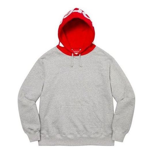 Supreme Contrast Hooded Sweatshirt 'Grey Red White' SUP-FW21-147 sold by KicksCrew