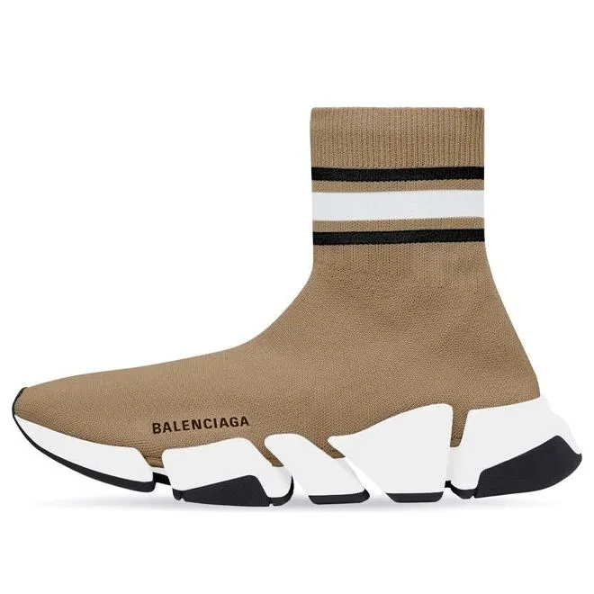 Balenciaga Speed 2.0 Sneakers 'Striped Tan' 674617W2F619119 sold by KicksCrew