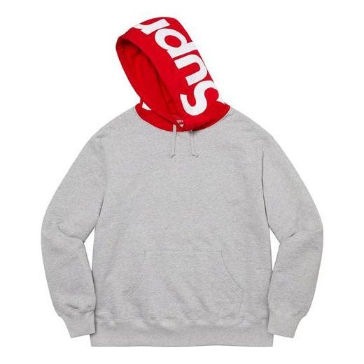 Supreme Contrast Hooded Sweatshirt 'Grey Red White' SUP-FW21-147 sold by KicksCrew product image thumbnail 2
