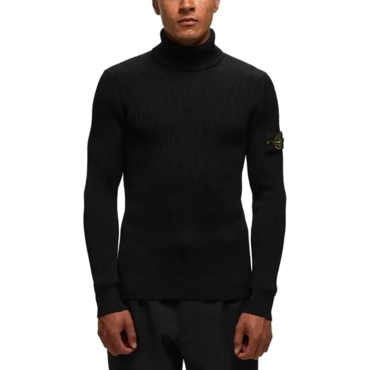 STONE ISLAND Logo Patch Turtleneck Sweater 'Black' 7915552C2-A0029 sold by KicksCrew product image thumbnail 2