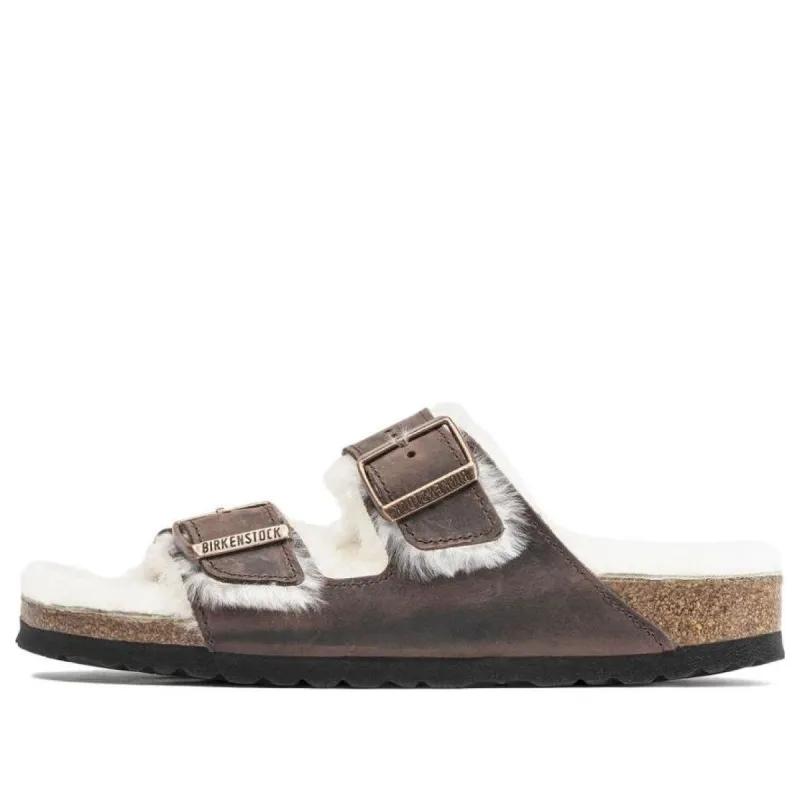 Birkenstock Arizona Shearling Waxy Leather Narrow Fit Sandals 'Oiled Habana' 1021049 sold by KicksCrew