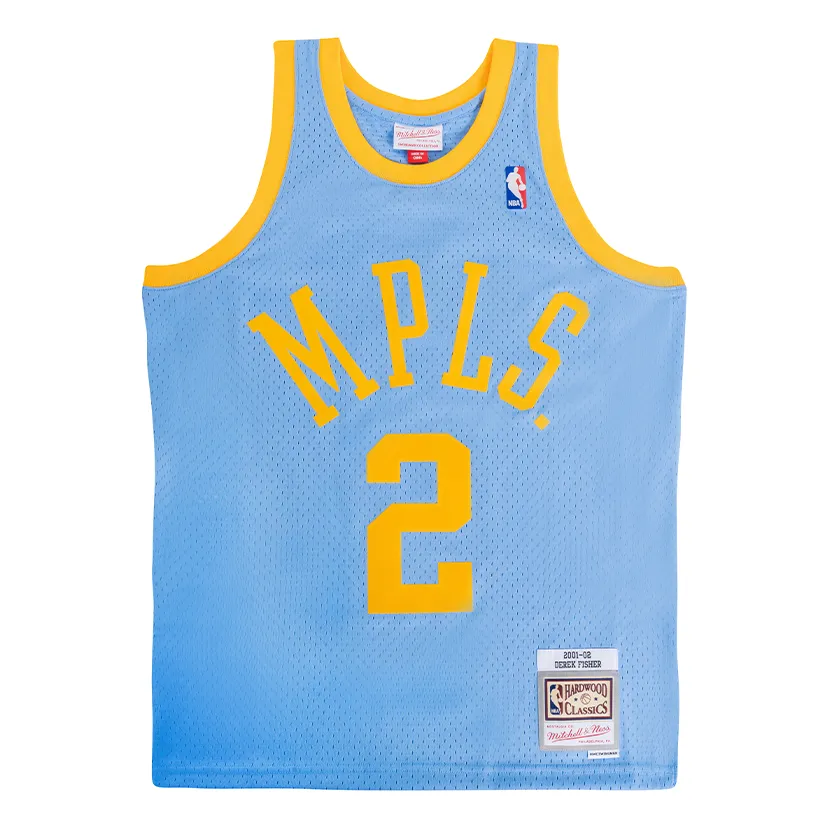 Mitchell & Ness x NBA Los Angeles Lakers 2001-02 Swingman Jersey 'Derek Fisher 2' SMJY1125-LAL01DFICLBL sold by KicksCrew