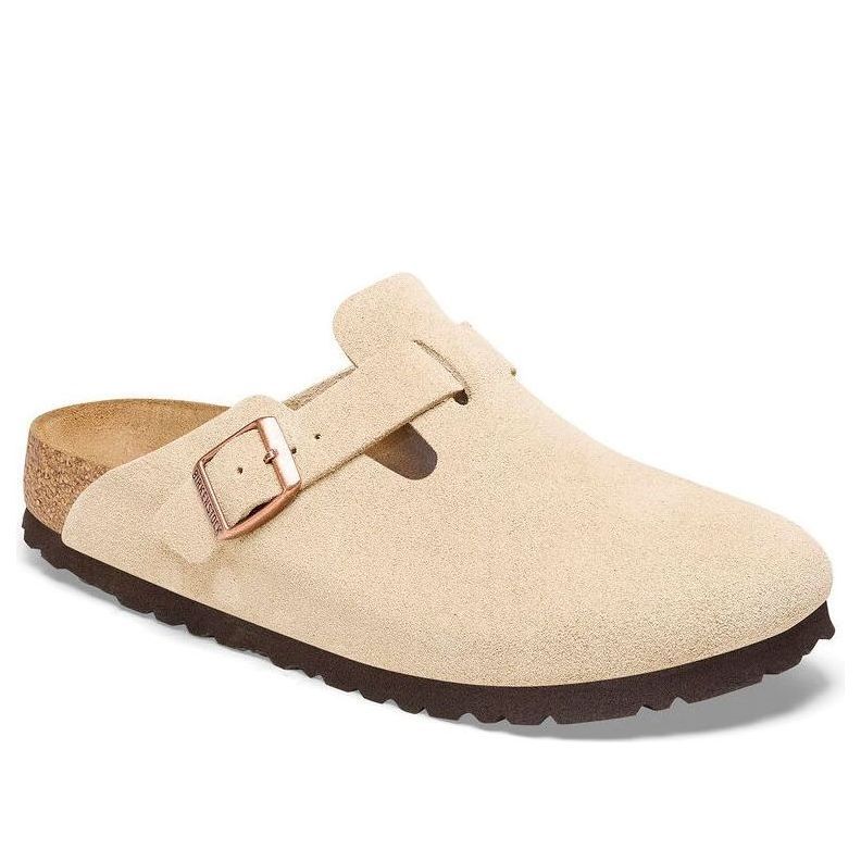 Birkenstock Boston Suede Leather Narrow Fit 'Latte Cream' 1026164 sold by KicksCrew