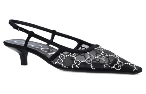 (WMNS) GUCCI GG slingback pump 'Black' 675829-F13A0-1000 sold by KicksCrew