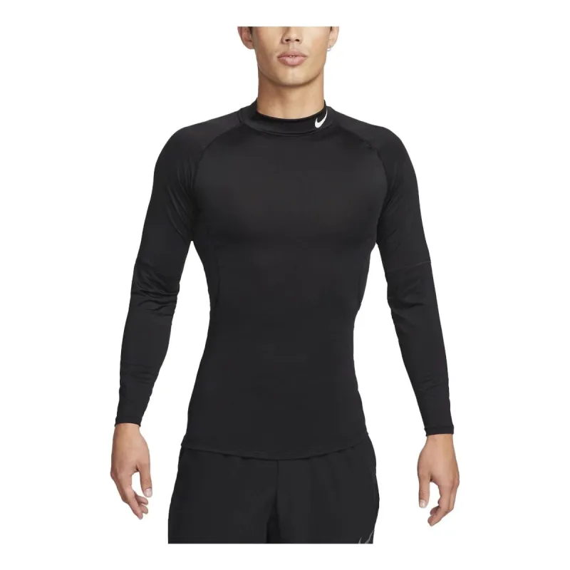 Nike Pro Dri-FIT Fitness Mock-Neck Long T-Shirt 'Black' FB7909-010 sold by KicksCrew