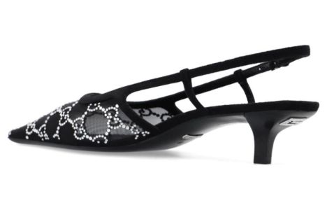 (WMNS) GUCCI GG slingback pump 'Black' 675829-F13A0-1000 sold by KicksCrew